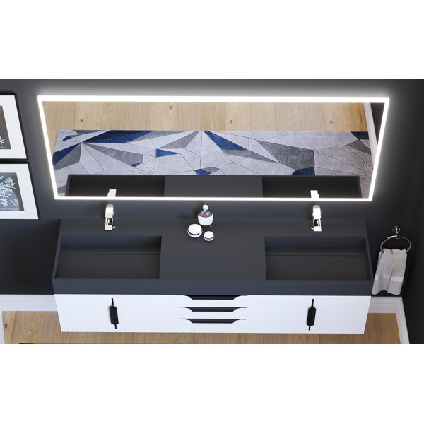 Orren Ellis Jessalyn 72" x 30" Voice Control Smart LED Light Bathroom